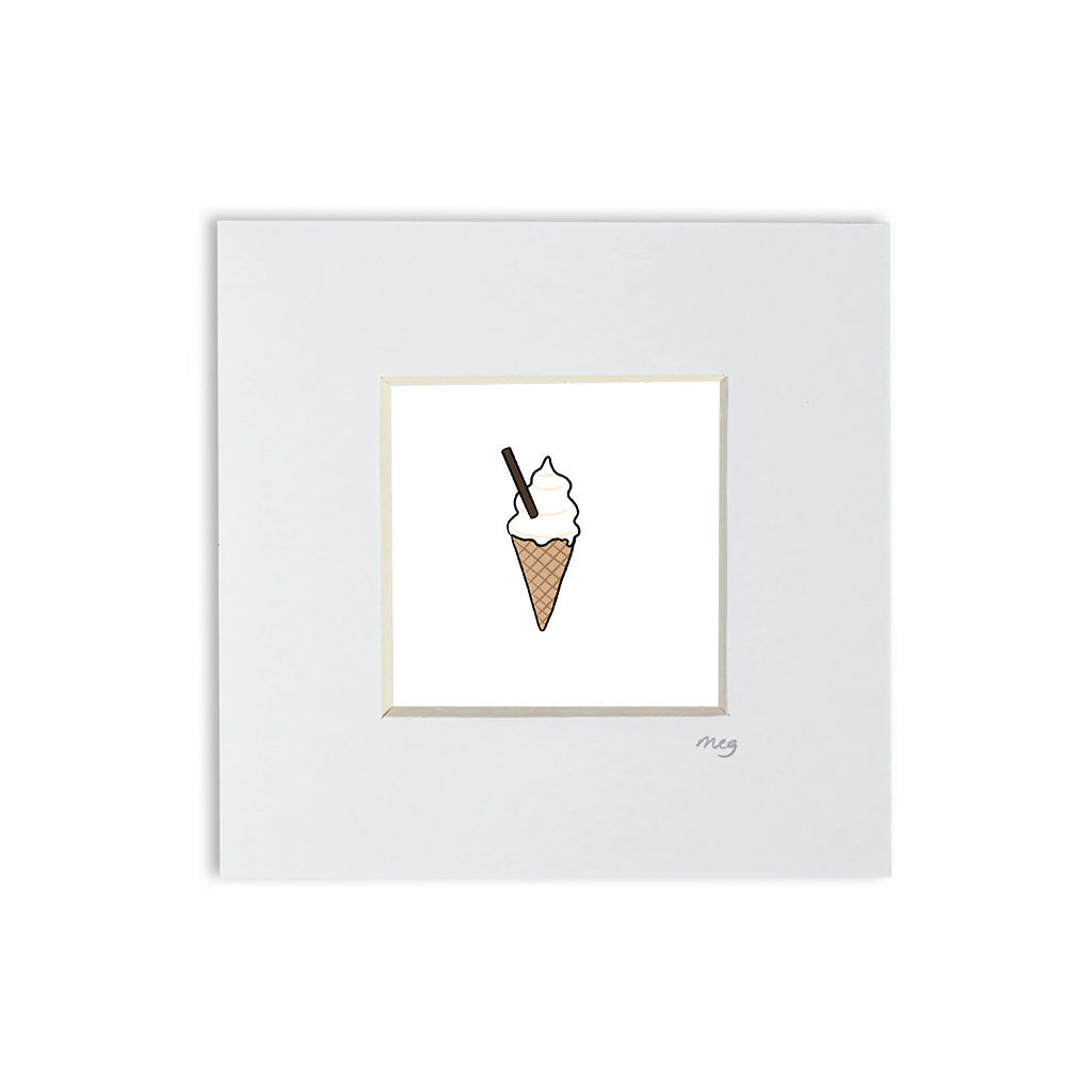 Ice Cream 4x4" Mounted Mini Print