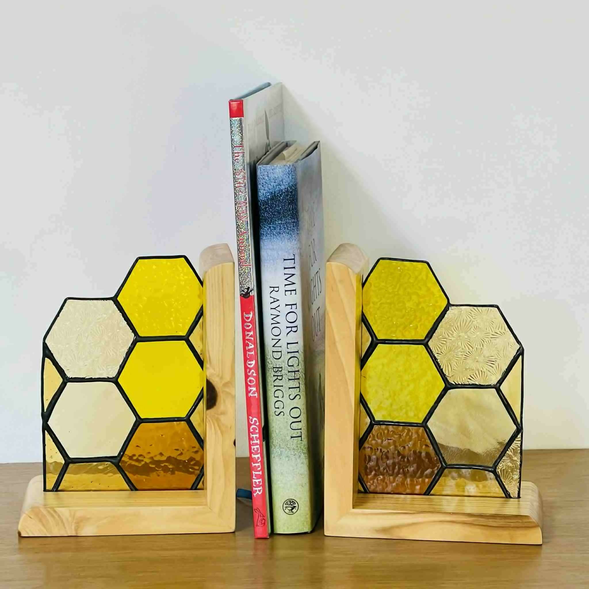 Stained Glass Honeycomb Bookend Ornament