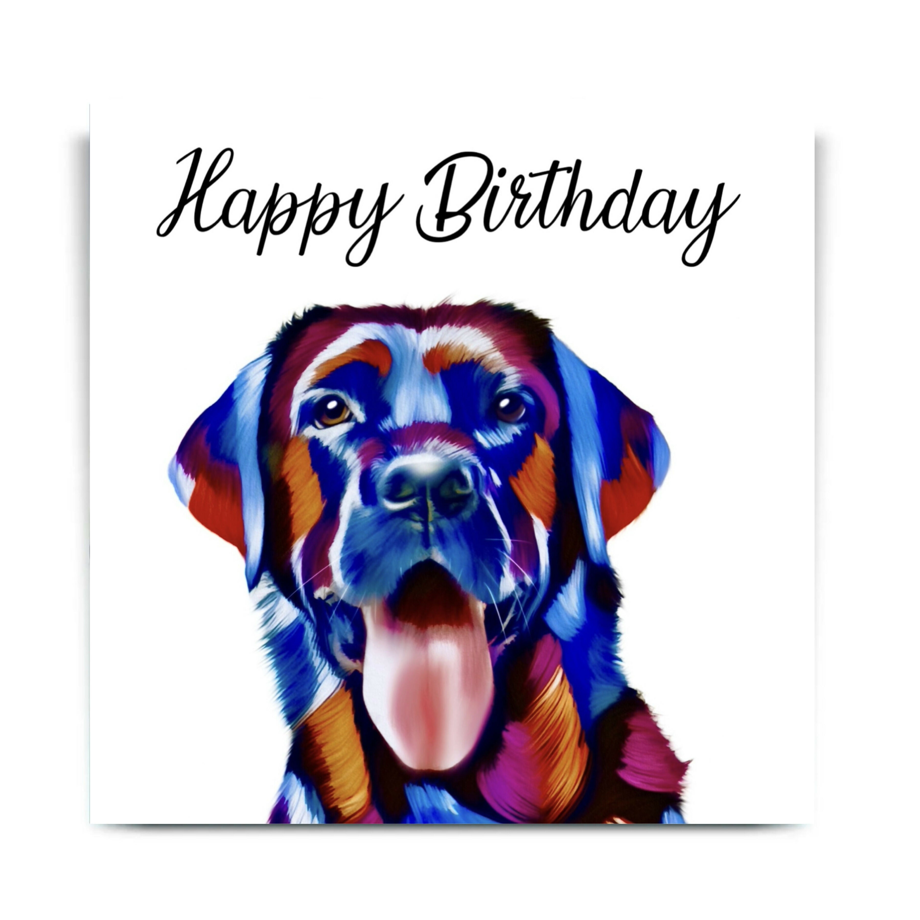 BLACK LABRADOR DOG GREETINGS CARD