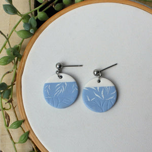 Blue And White Circle Earrings