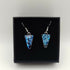 Blue Speckled Triangular Dichroic Glass Earrings