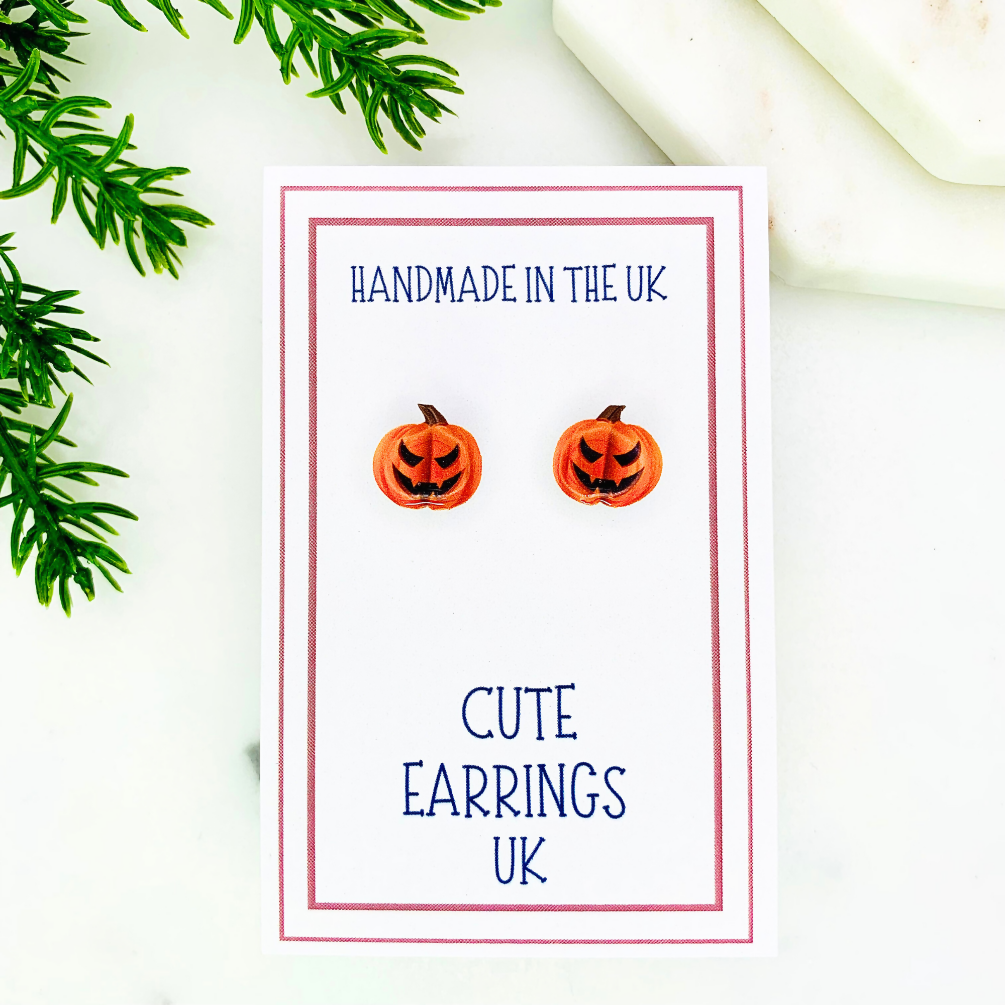 Jack O Lantern Halloween Stud Earrings