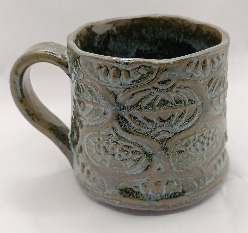 Hand Built Garden Garlic Mug