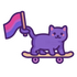 Flag Flying Cat Sticker