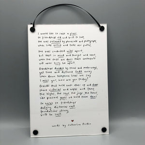 Long Distance Friendship A4 handwritten poem