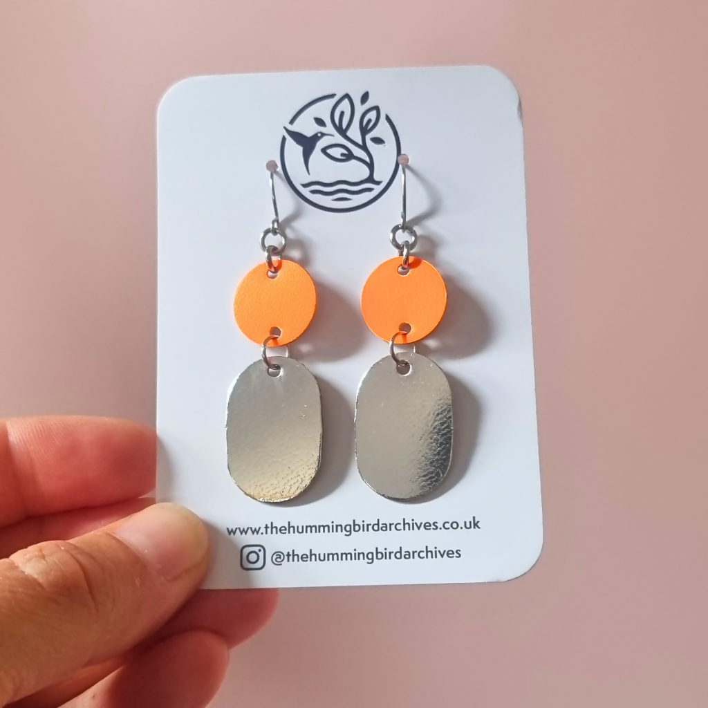 Neon Orange and Silver