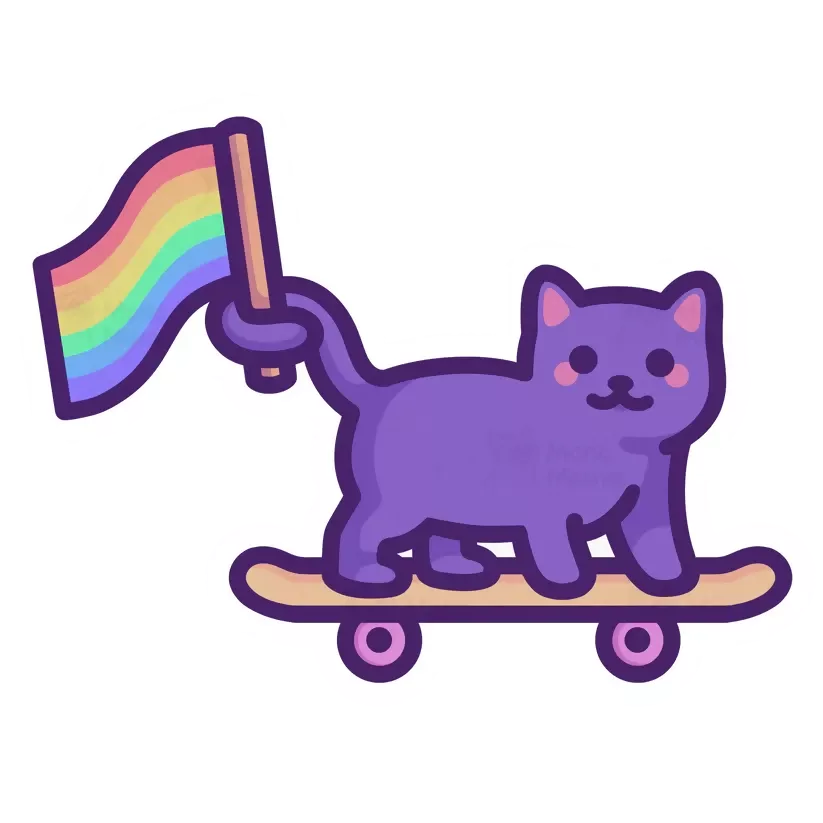 Flag Flying Cat Sticker