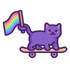 Flag Flying Cat Sticker