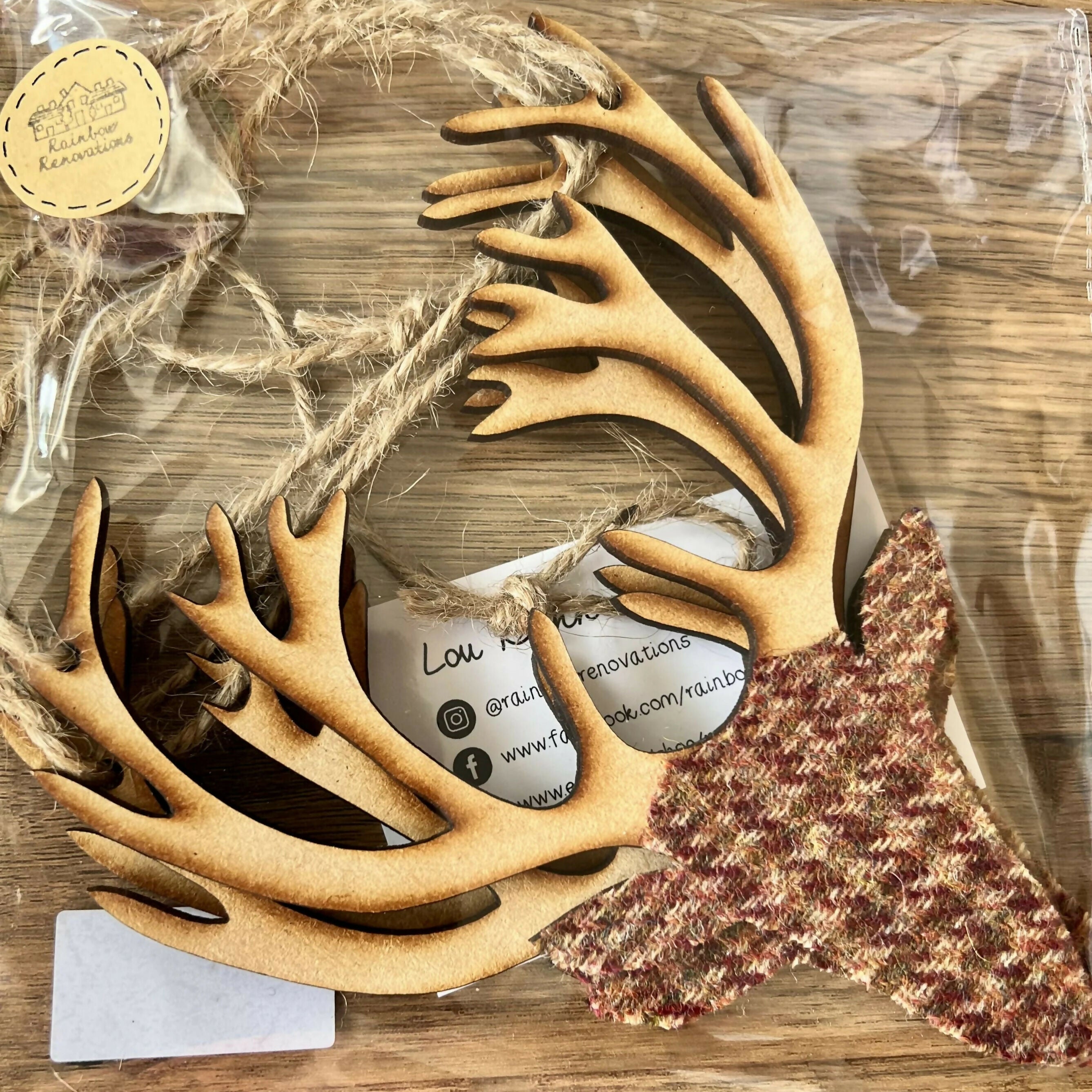 Wooden/Tweed Stag Garland