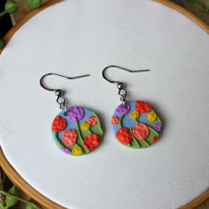 Abstract Meadow Circle Earrings