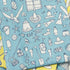 Linen Tea Towel - Blue Beach Design