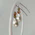 HEALING CRYSTAL & STERLING SILVER SOLAR PLEXUS CHAKRA EARRINGS WITH BAROQUE PEARLS