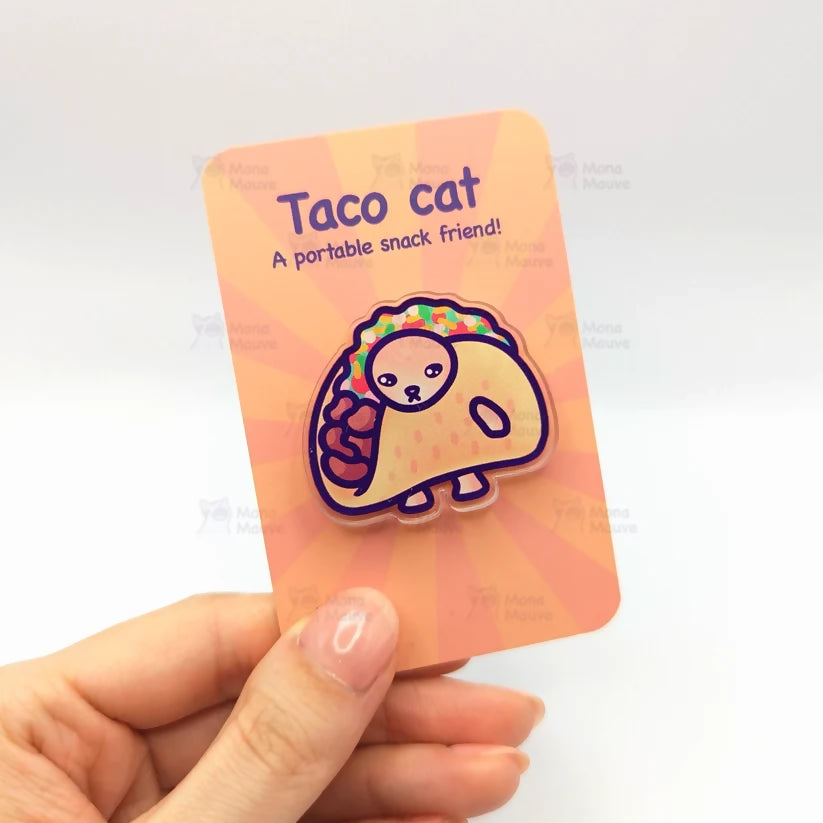 Acrylic Pin Badge - Taco Cat