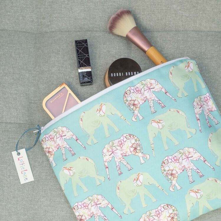 Handmade Elephant Wash Bag with Waterproof Lining | Art & Soul