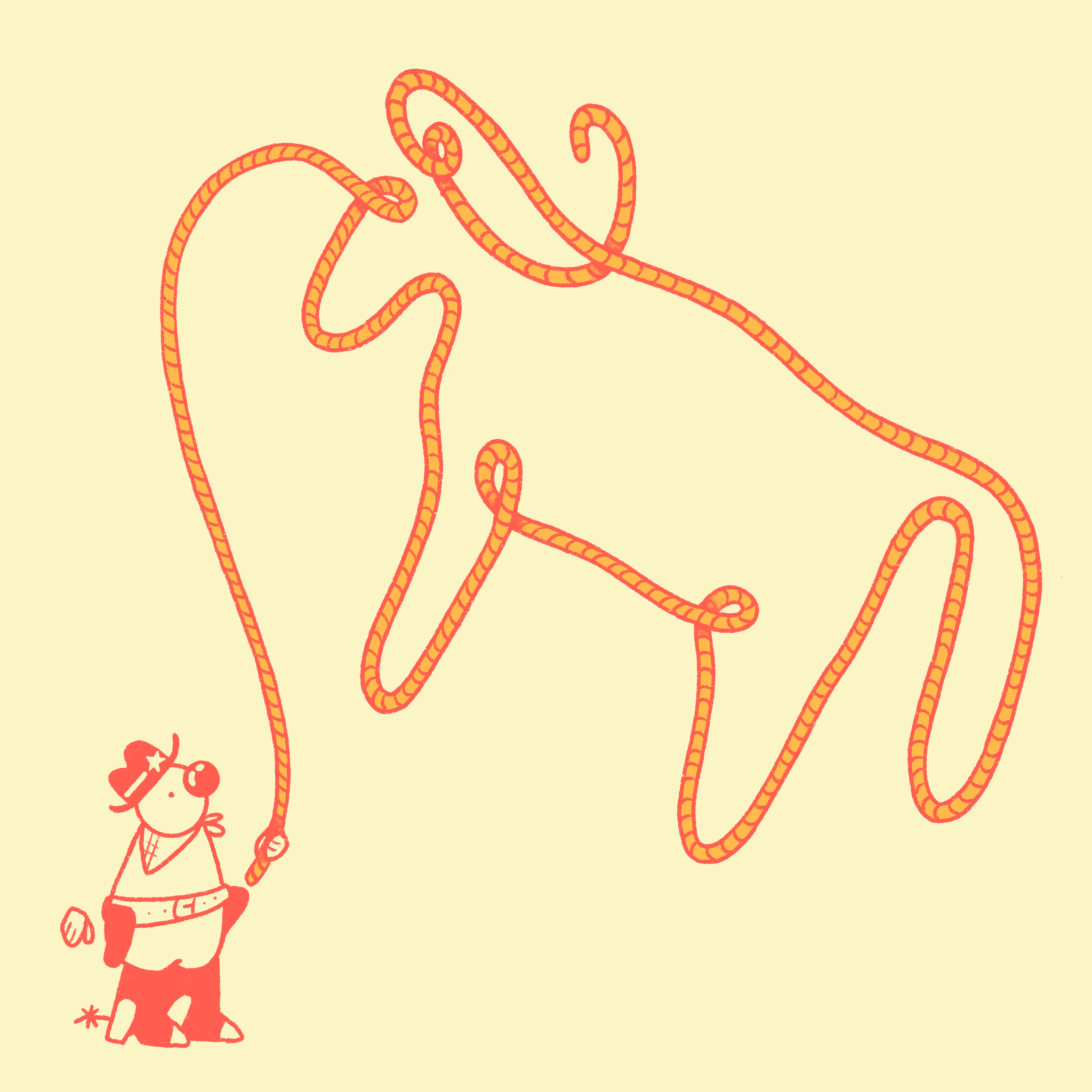 Small Square Print 'Cowboy Clown'