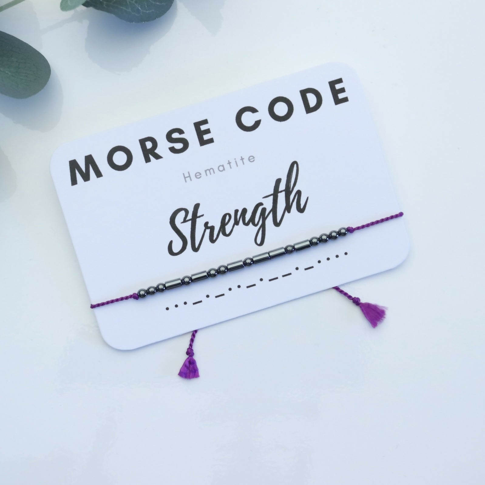 Hematite Morse Code Bracelet