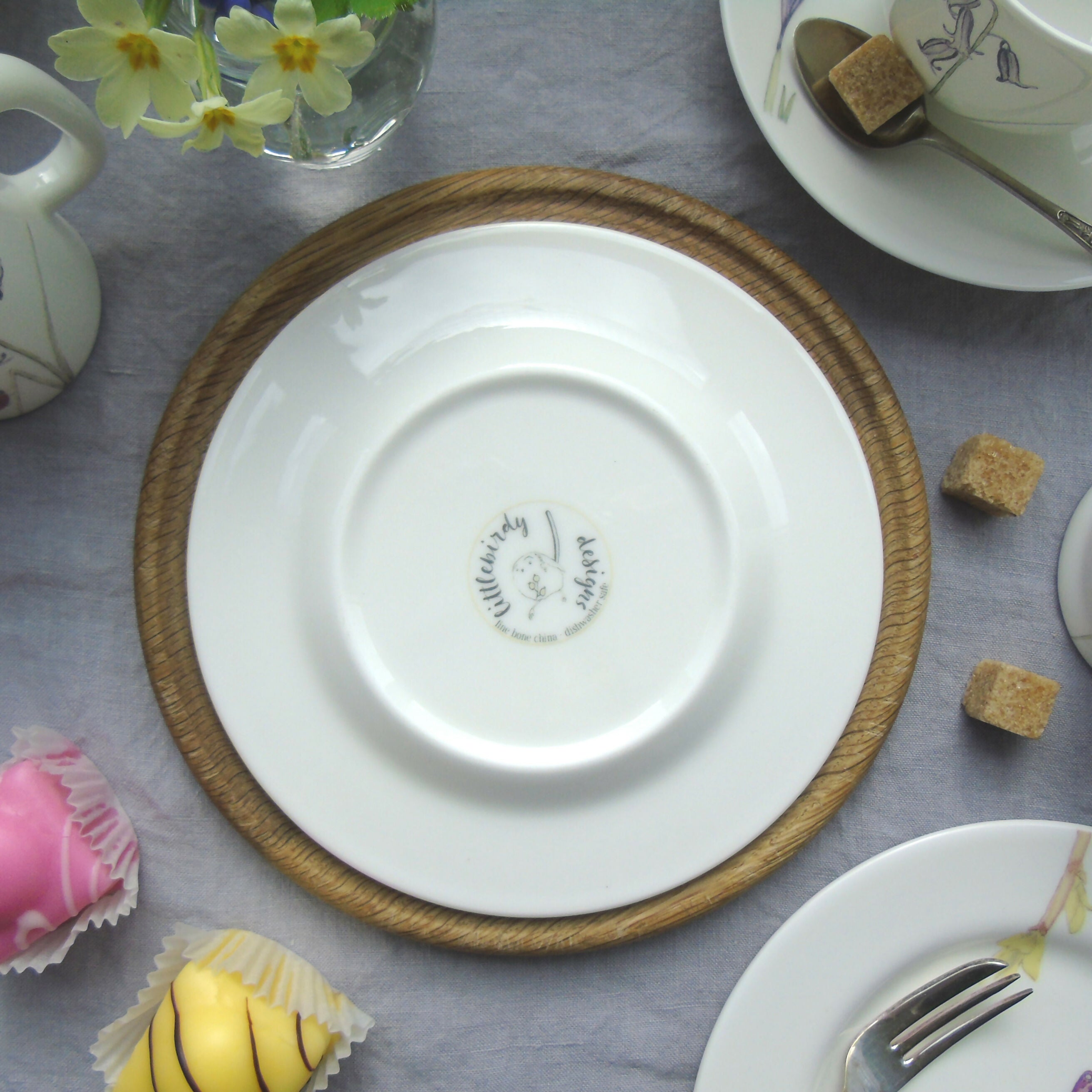 Fine Bone China Spring Flower Cake Plate