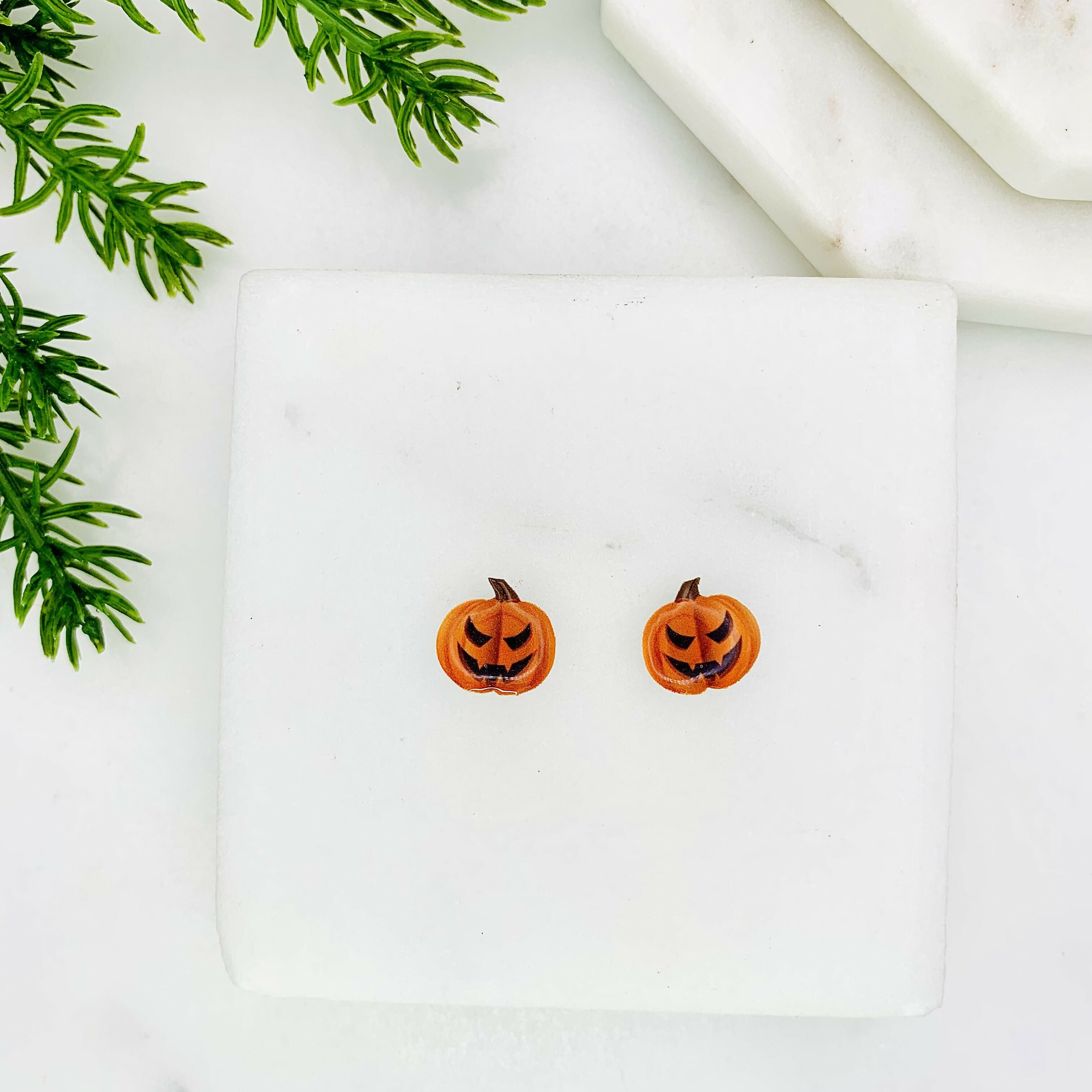 Jack O Lantern Halloween Stud Earrings