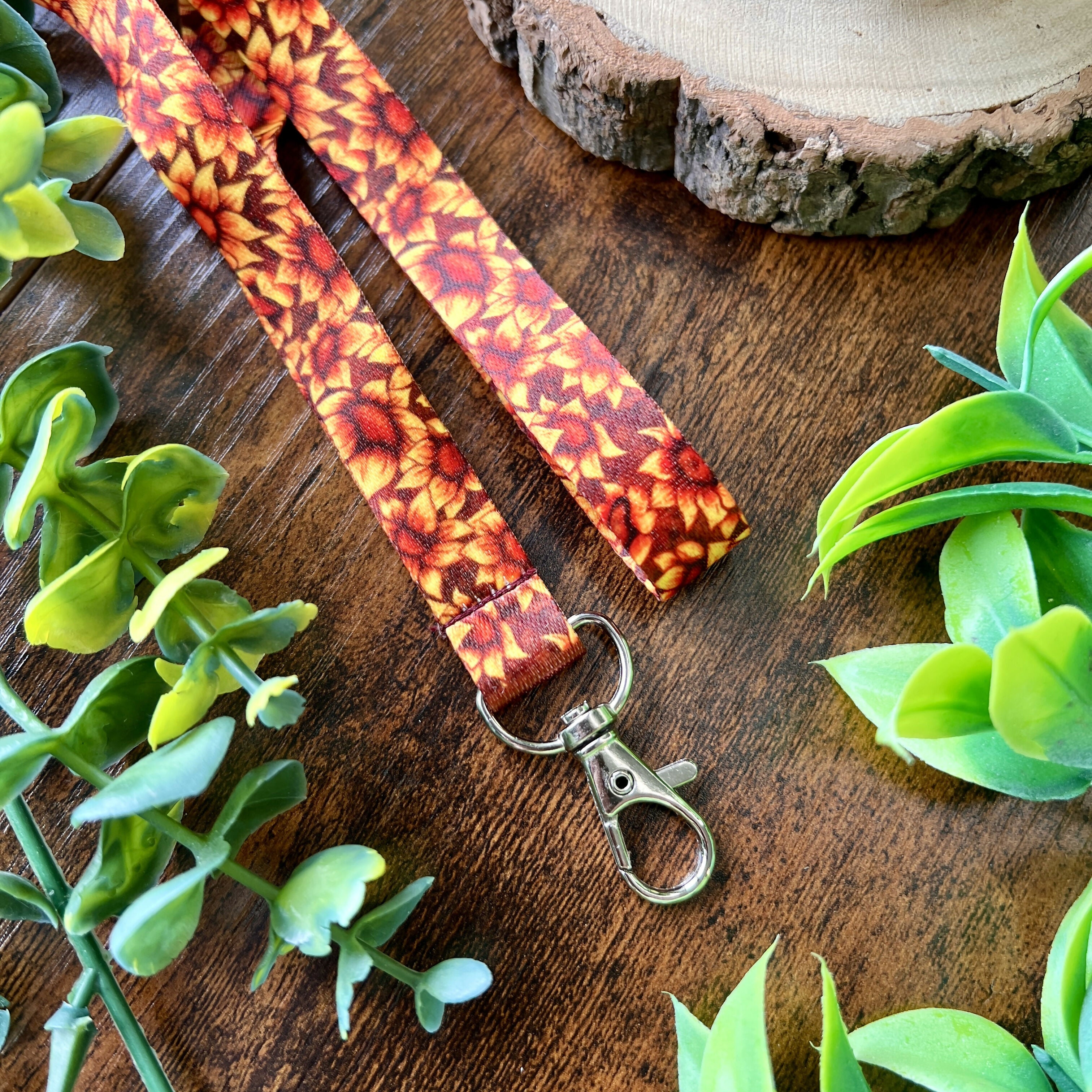 Sunflower Lanyard | Floral Accessory for Keys | Art & Soul