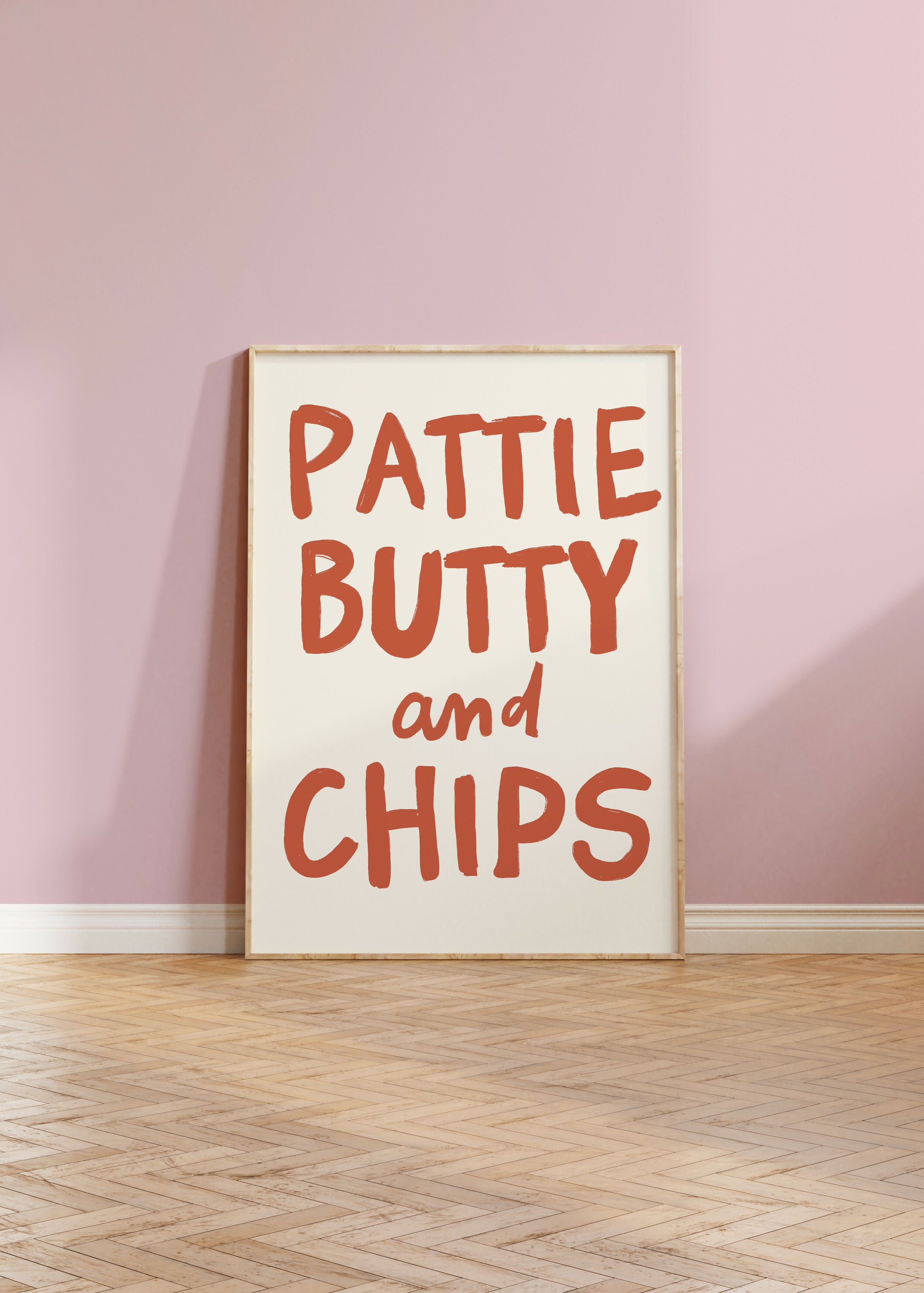 Pattie Butty & Chips Print - Fun Artwork for Food Lovers | Art & Soul
