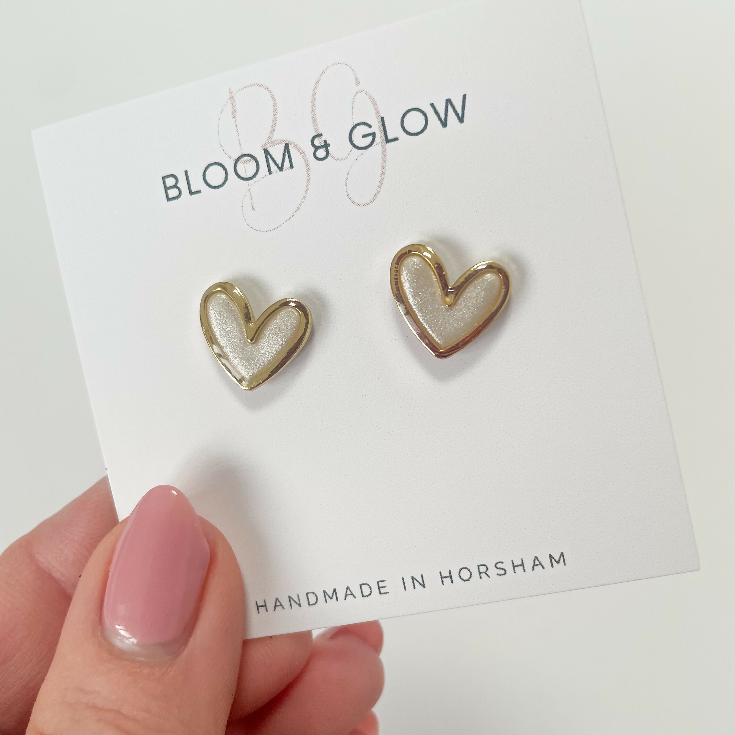 Ivory Shimmer Stud Earrings | Handmade Elegance | Art & Soul
