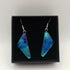 Blue Triangular Dichroic Glass Earrings