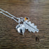 Handmade Large Oak Leaf & Acorn Necklace With Amber