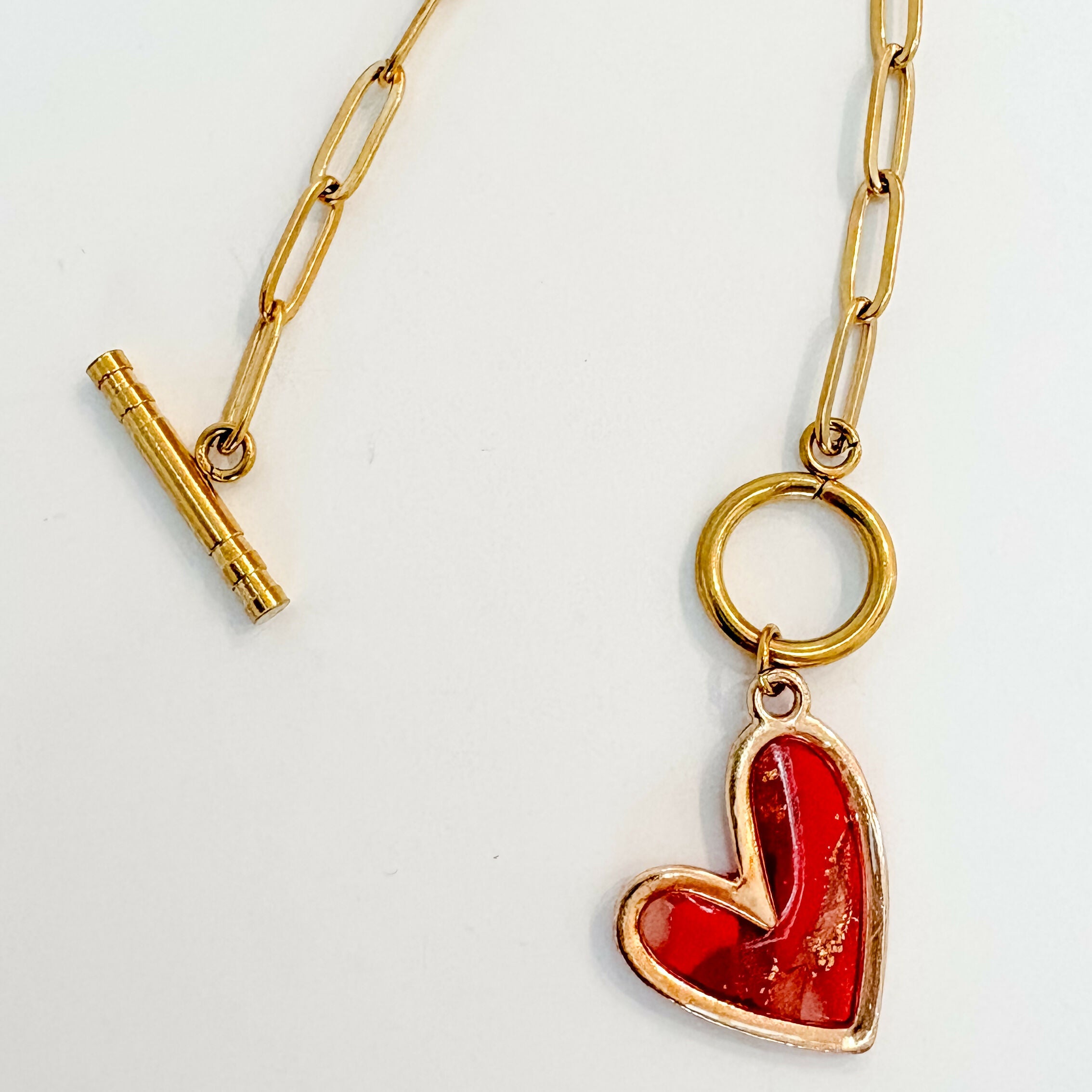 Paperclip Chain Heart Necklace