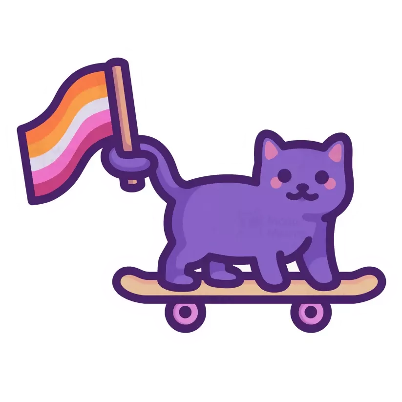 Flag Flying Cat Sticker