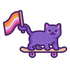 Flag Flying Cat Sticker