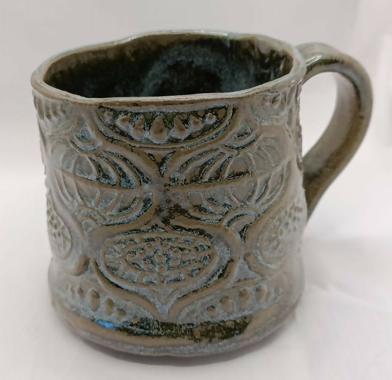Hand Built Garden Garlic Mug