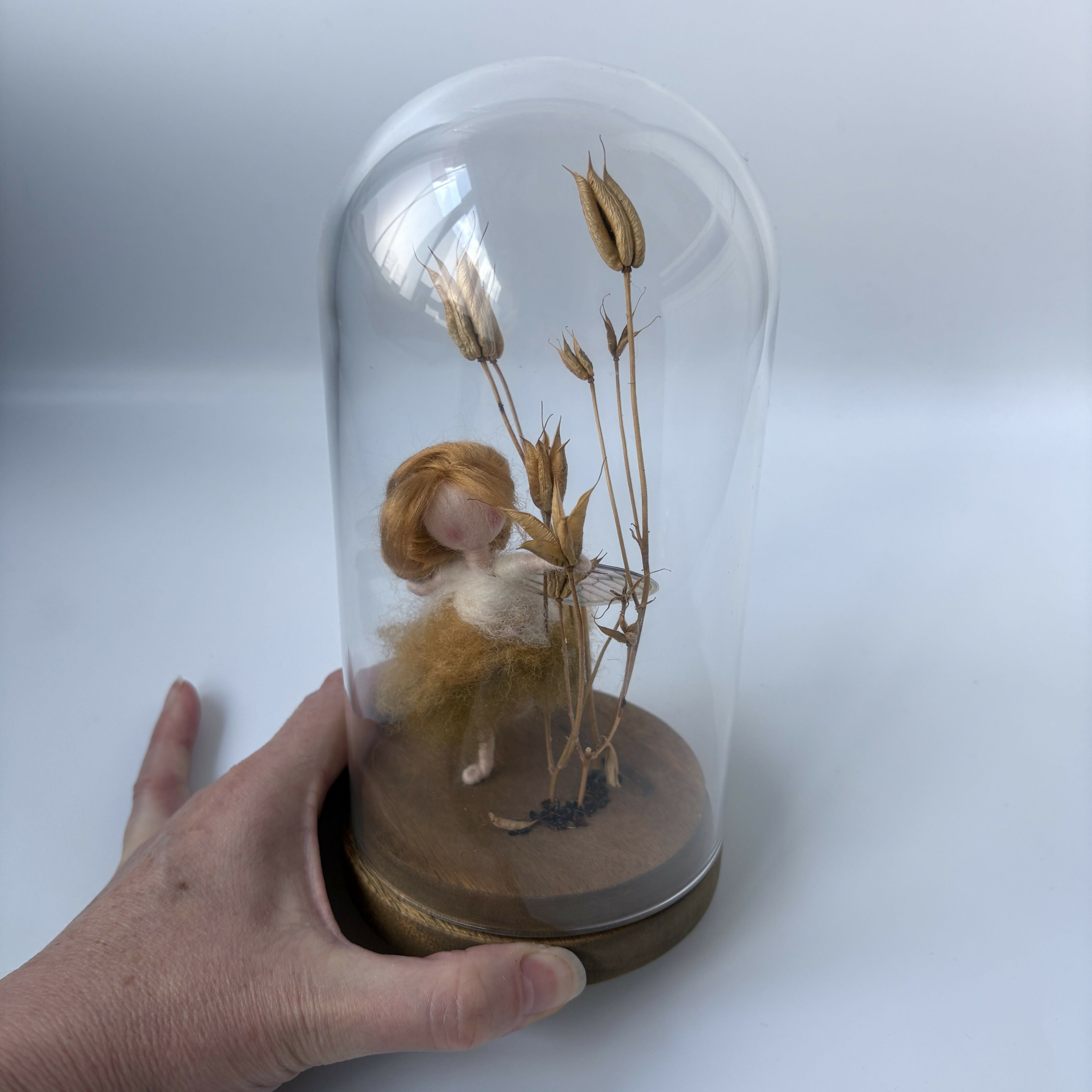 Flowers whisper beauty to the world, even as they fade, wilt and fall - Felted Fairy