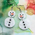 Handmade Resin Glitter Snowman Christmas Earrings