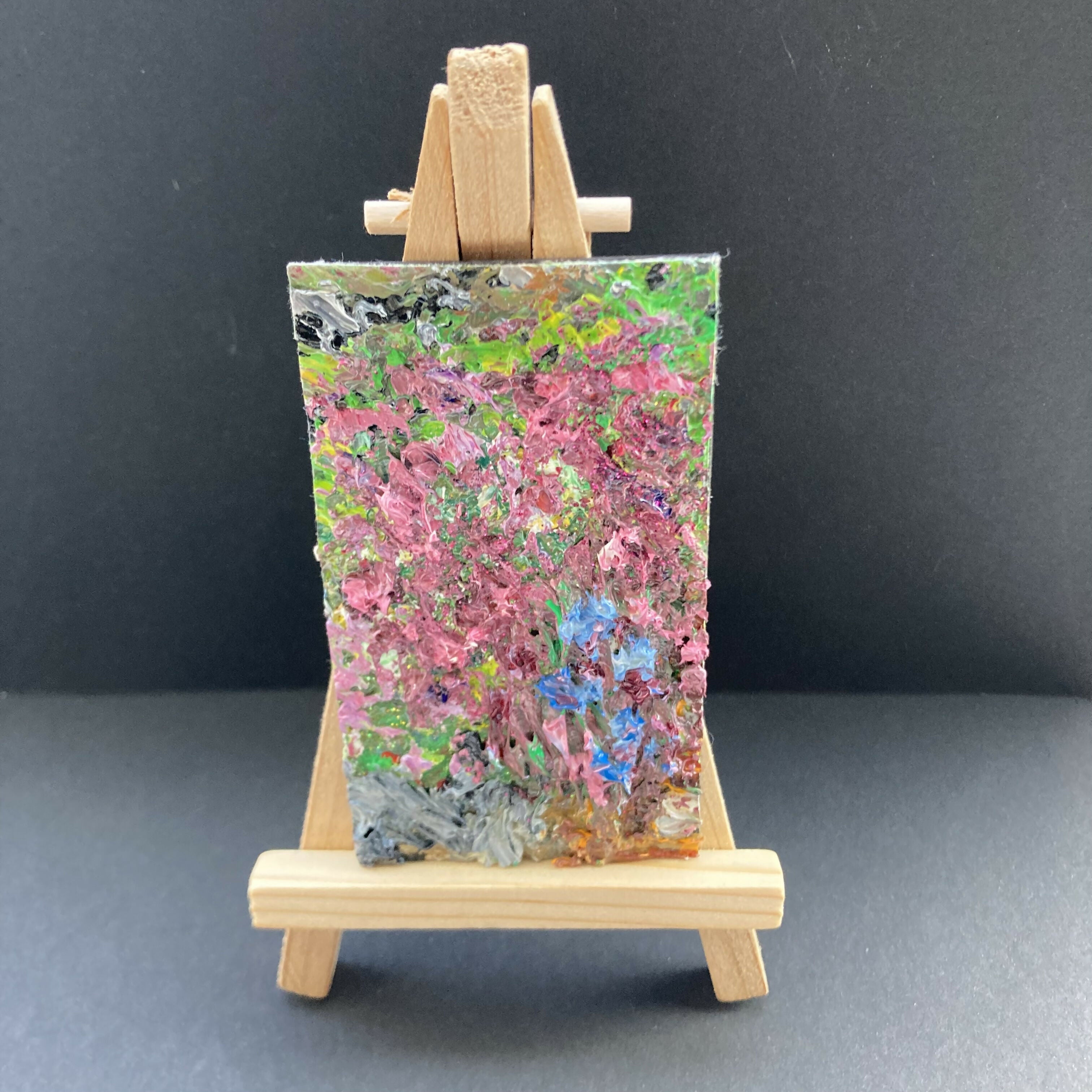 Close Up Heather & Bilberries Original Oil Painting Mini Canvas Fridge Magnet