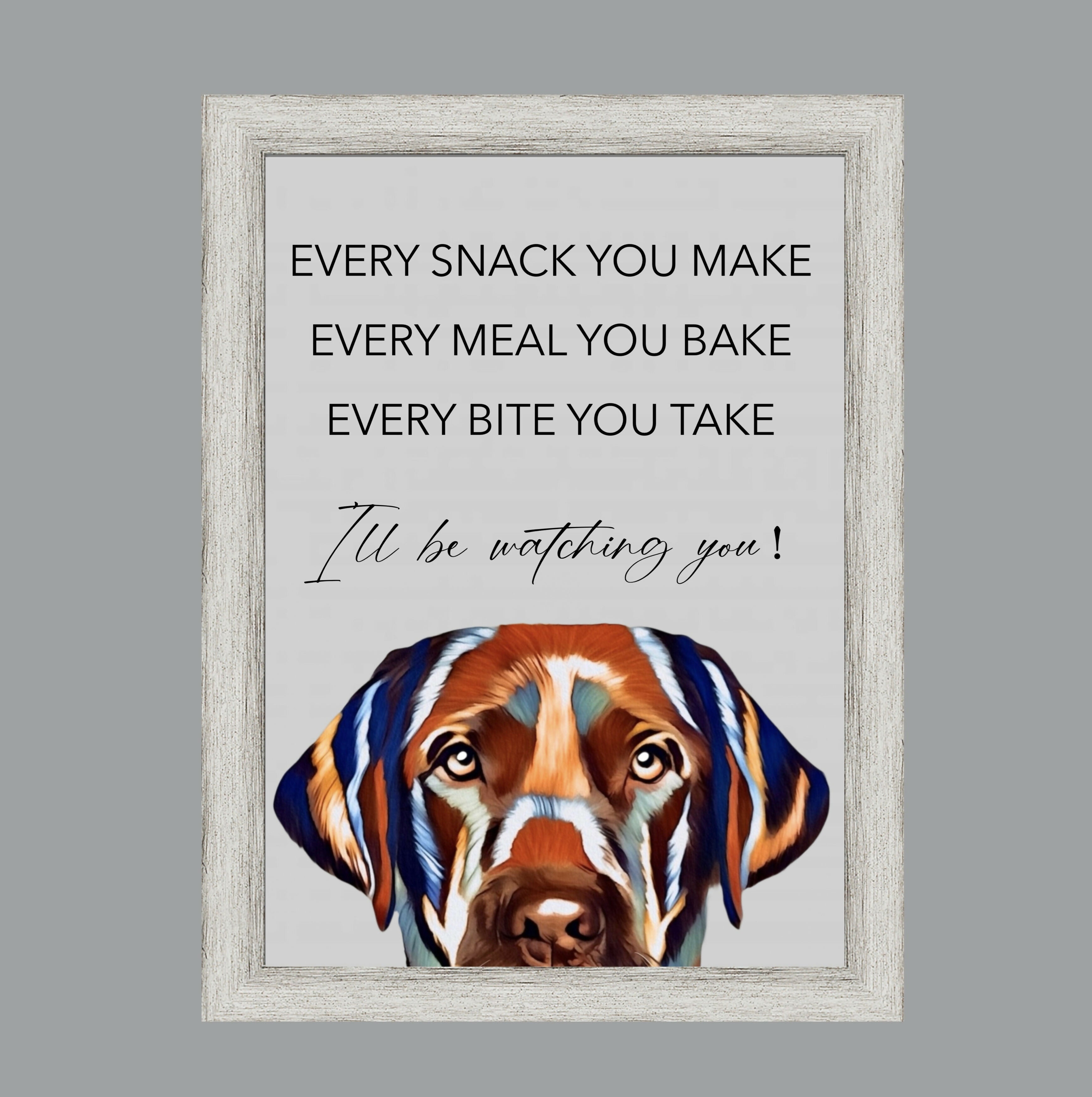 LABRADOR DOG “Watching You” FRAMED ARTWORK.