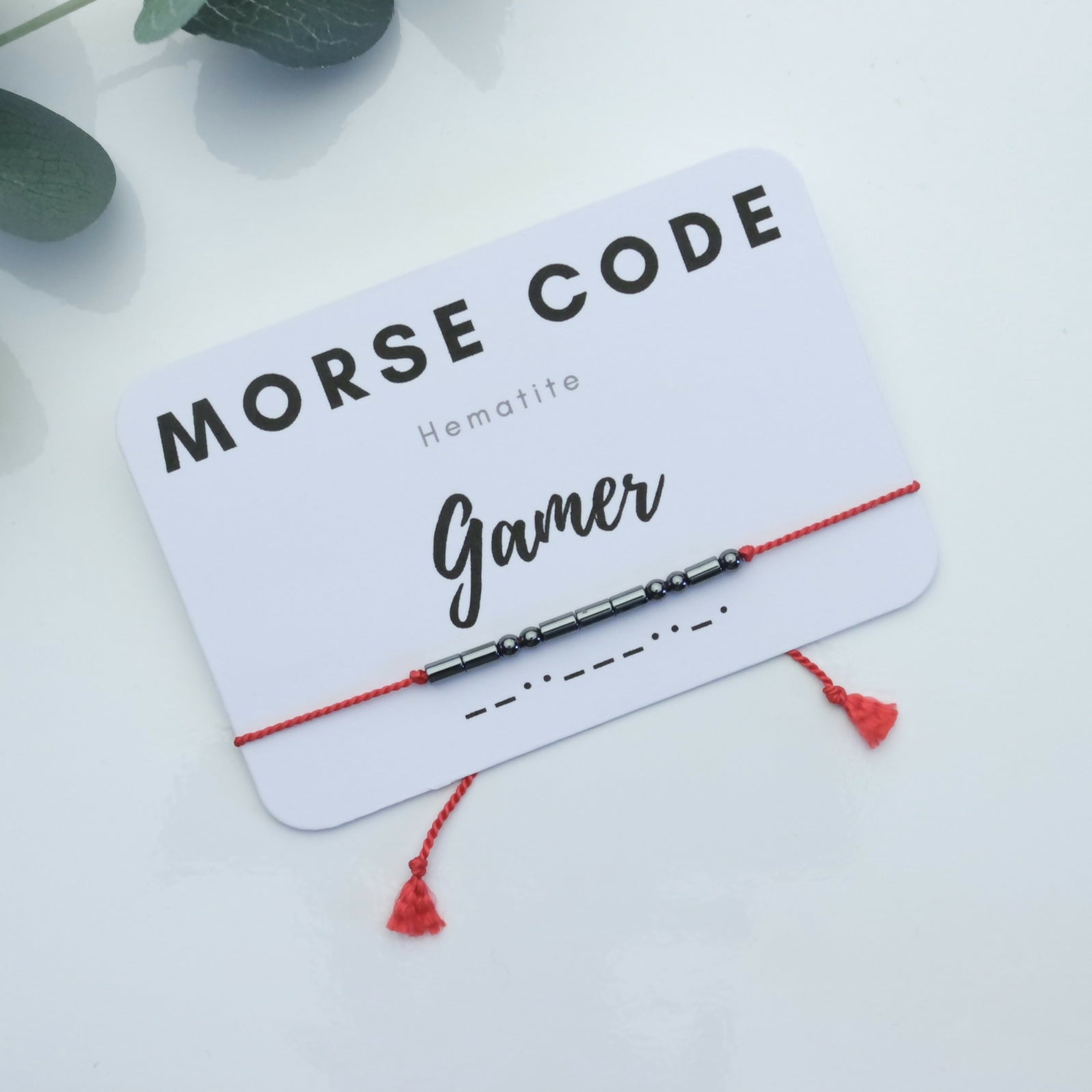 Hematite Morse Code Bracelet