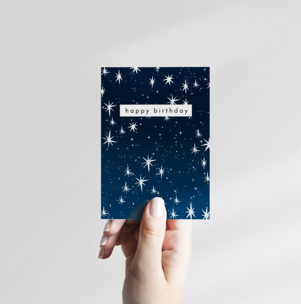 Night Sky Happy Birthday Card