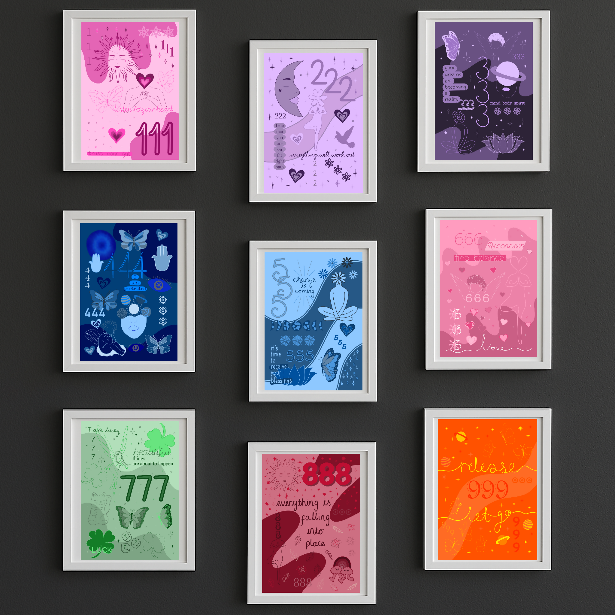 777 Angel Number Print Unframed A4 Green