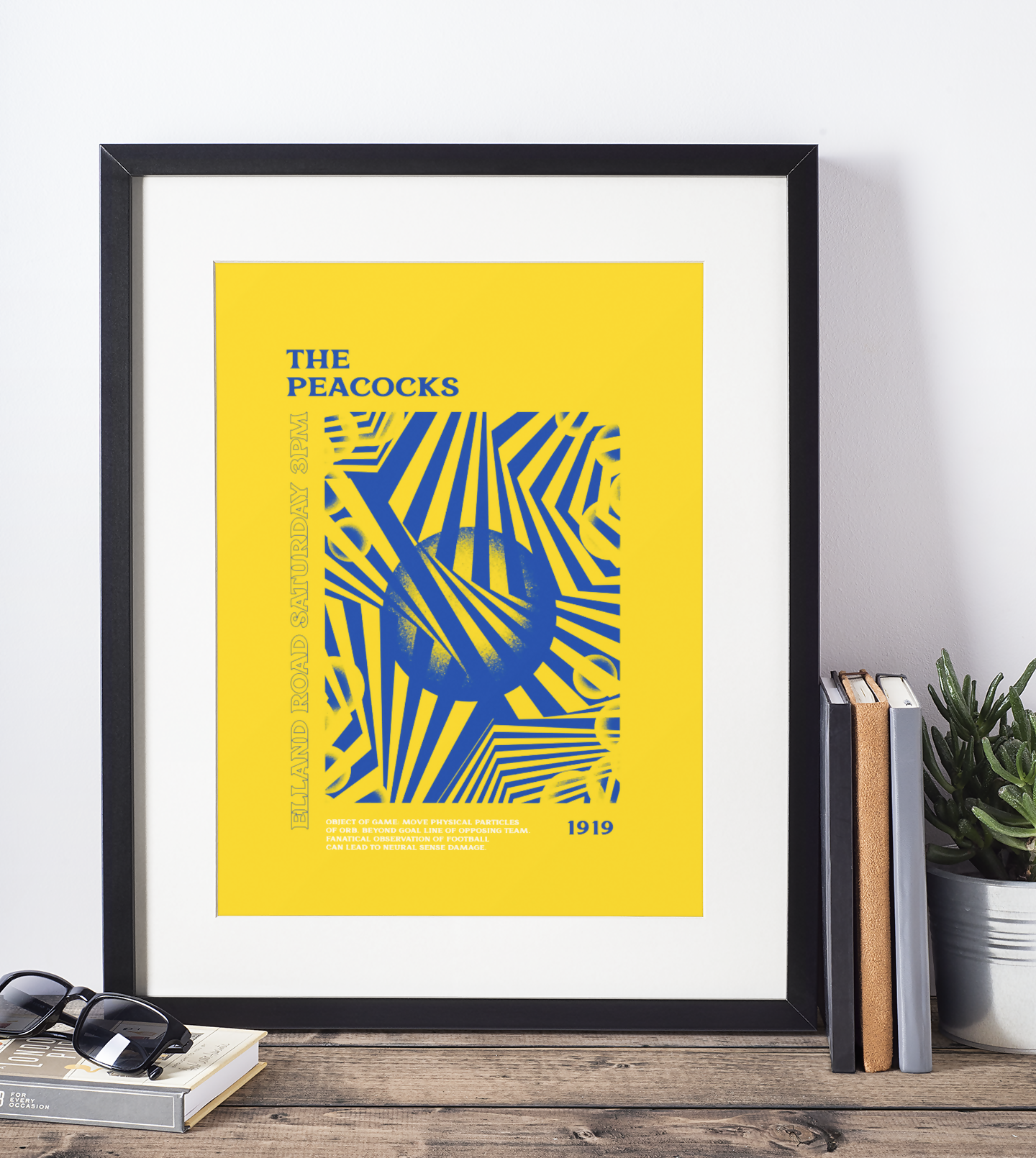 Leeds Utd Art Print PSYCHEDELIC Design in Yellow