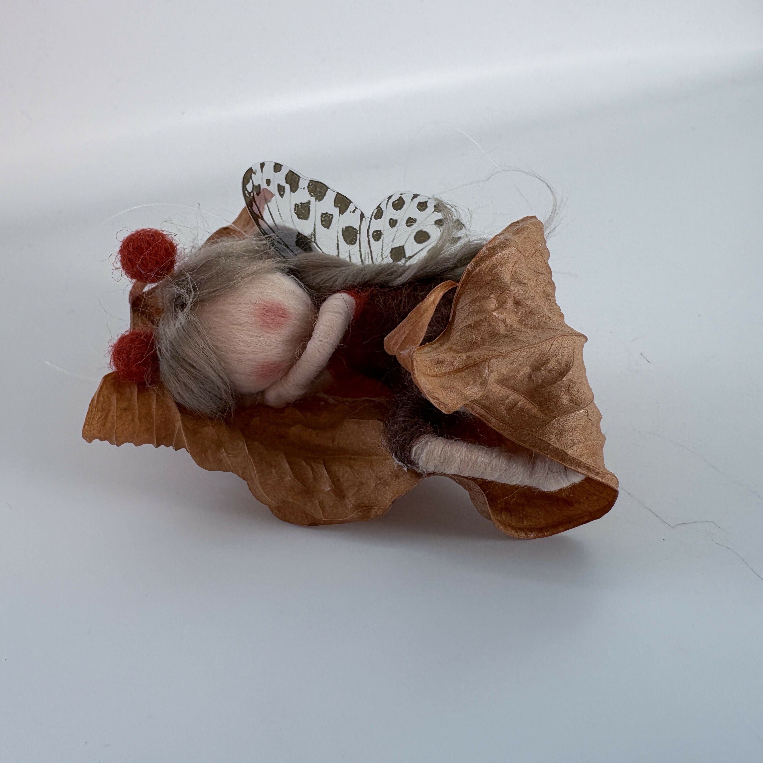 Fairy Laid Sleeping Inside A Leaf