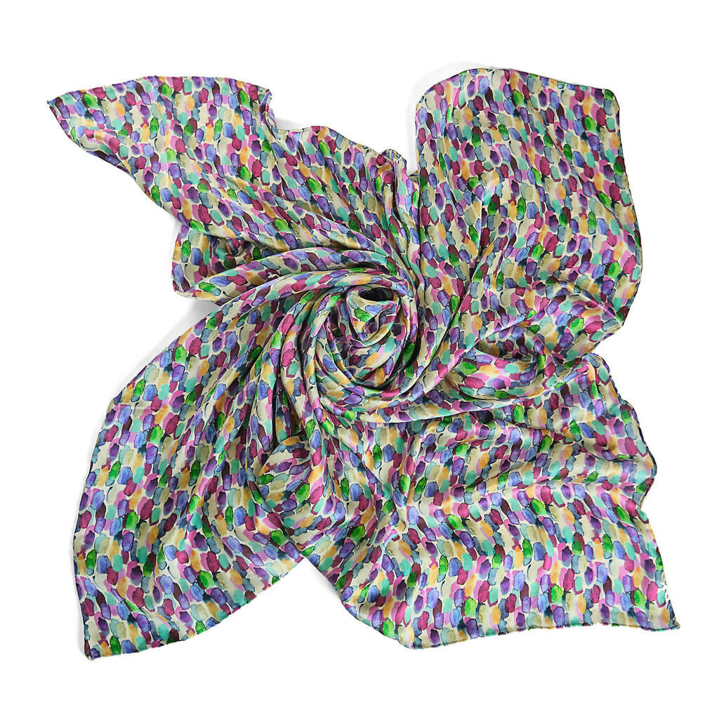 Large Square Silk Scarf | Elegant Versatility | Art & Soul