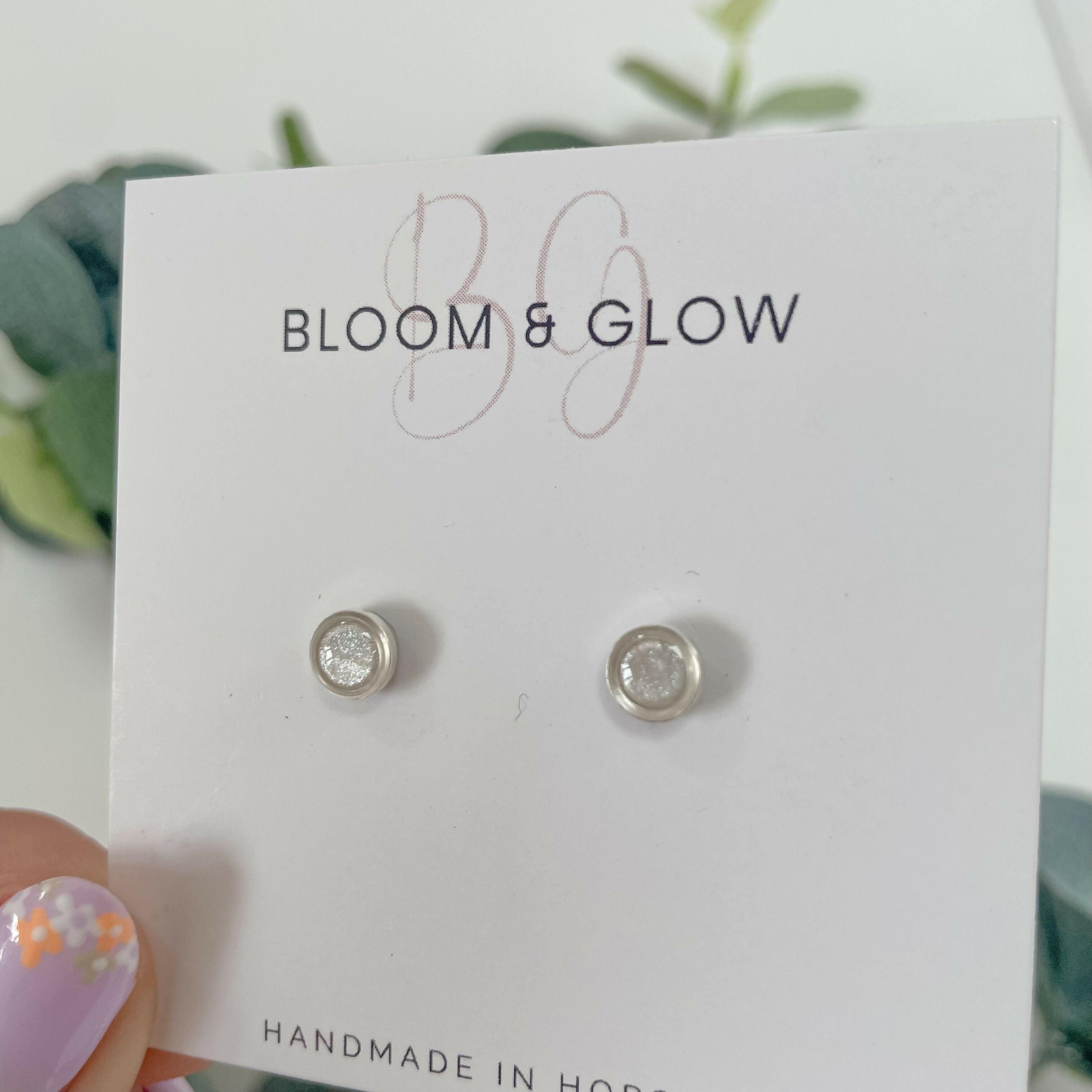 Ivory Shimmer Stud Earrings | Handmade Elegance | Art & Soul