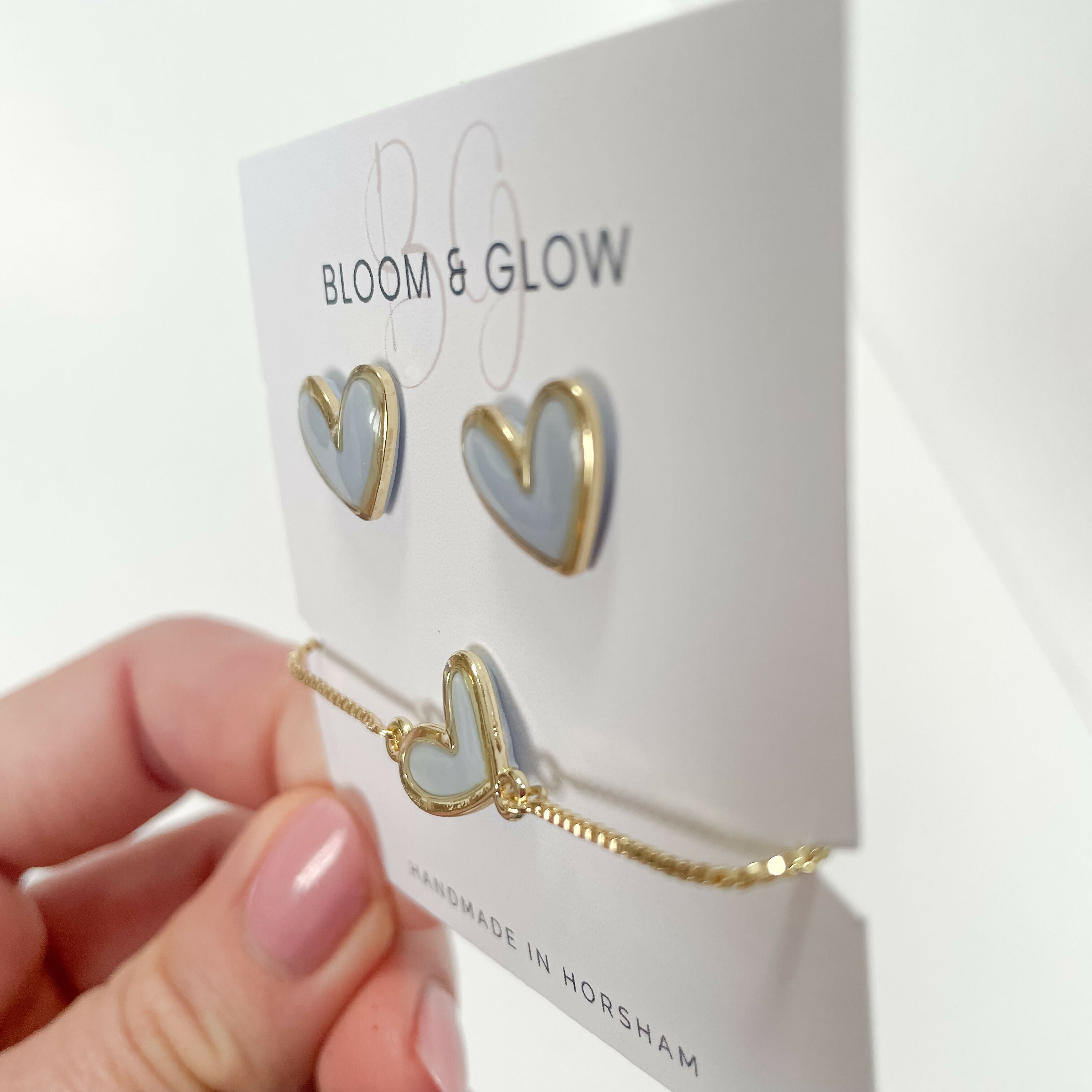 Heart Earring and Bracelet Set | Handmade Elegance | Art & Soul
