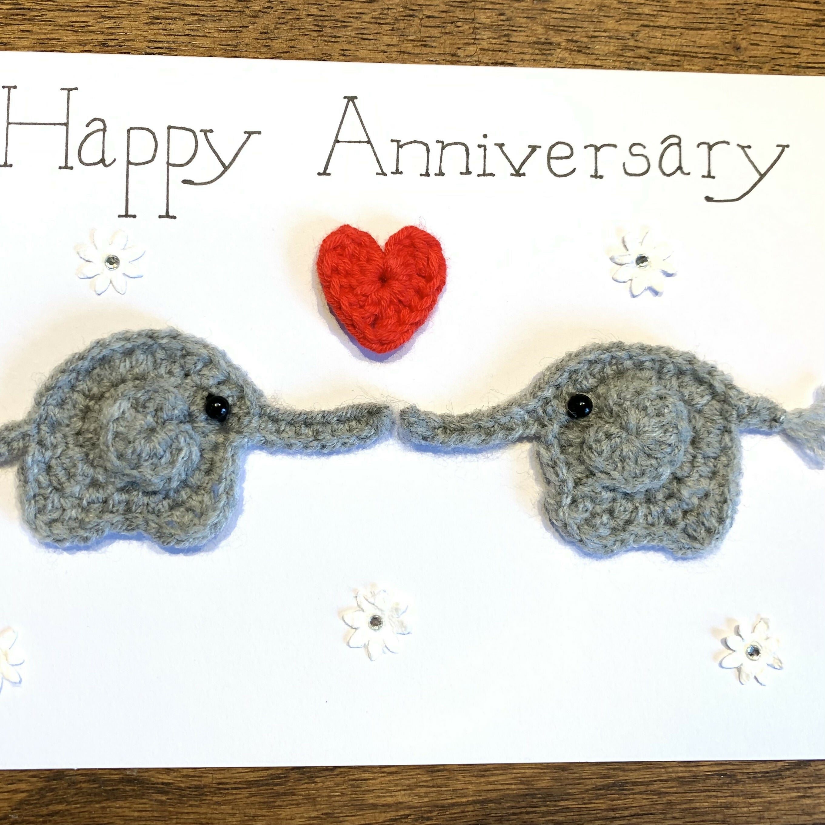 Crocheted Elephant Celebration Card