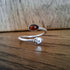 Handmade Adjustable Silver Acorn Ring With Amber, Size O