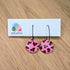 Pink & Red Leopard Print Circle Hoop Handmade Polymer Clay Earrings