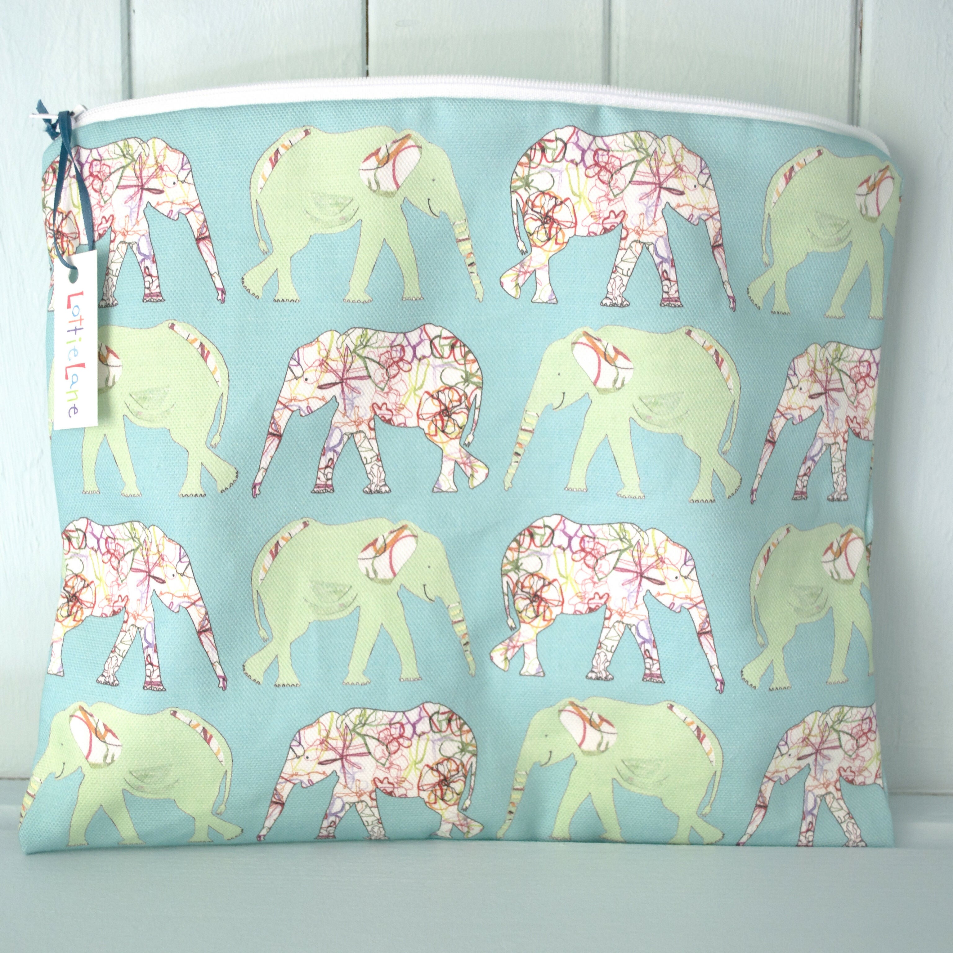 Handmade Elephant Wash Bag with Waterproof Lining | Art & Soul