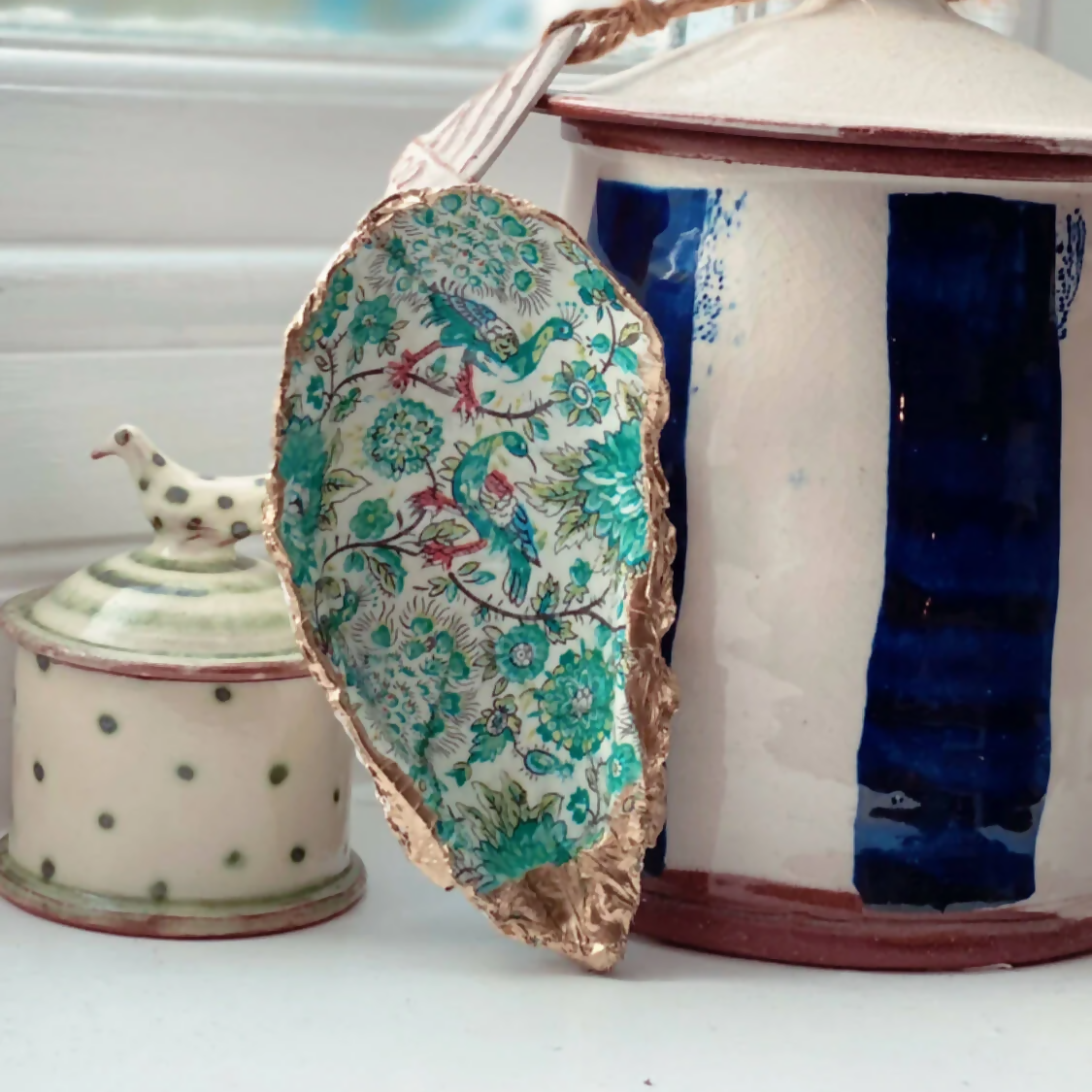 Green Bird Oyster | Handcrafted Shell Décor | Art & Soul