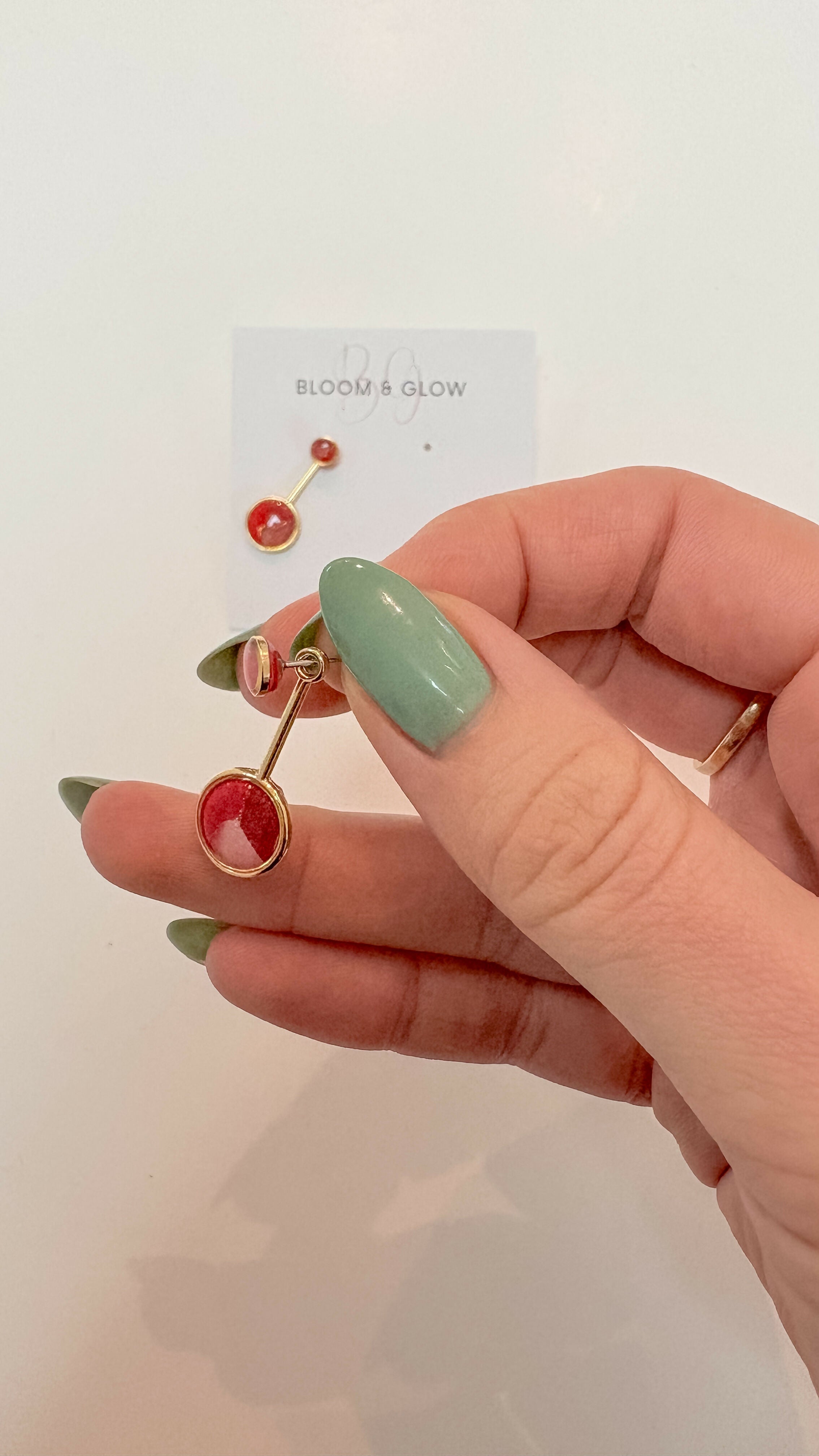 Double Circle 2 in 1 Drop Earrings