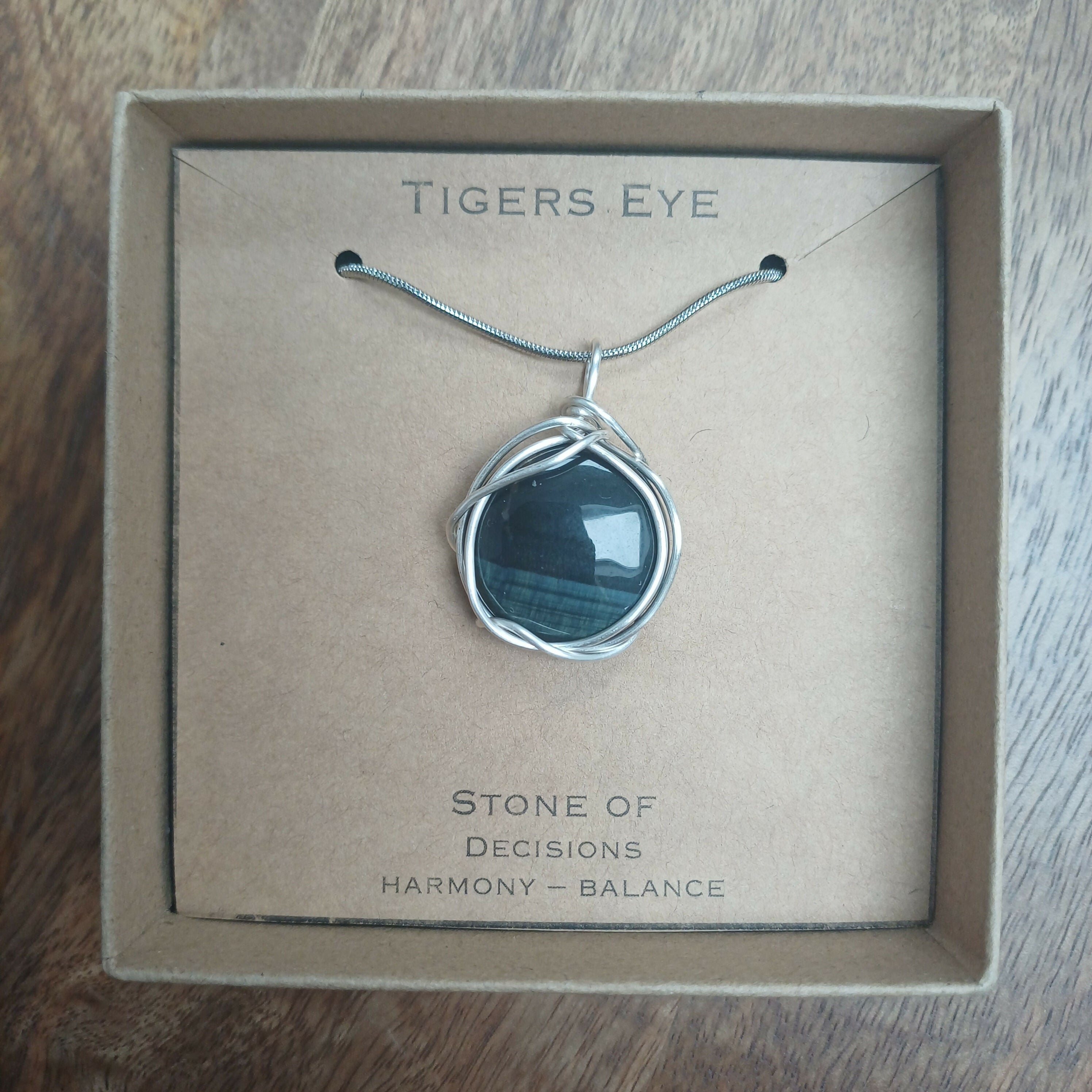Tigers Eye Wire Wrapped Pendant